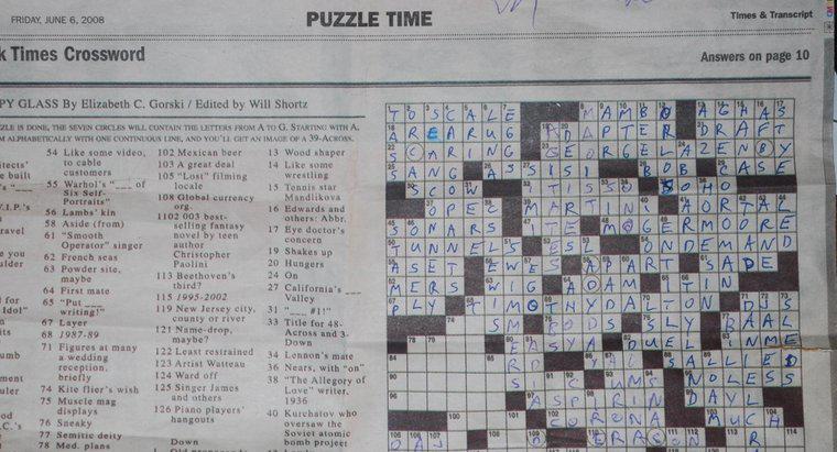Welcher Abschnitt enthält das Kreuzworträtsel in der Sunday NY Times?