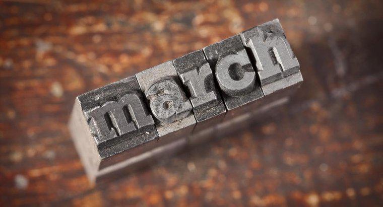 Wie lautet die Ordnungszahl für den Monat März?