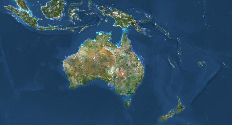 Wo liegt Neuseeland relativ zu Australien auf einer Karte?